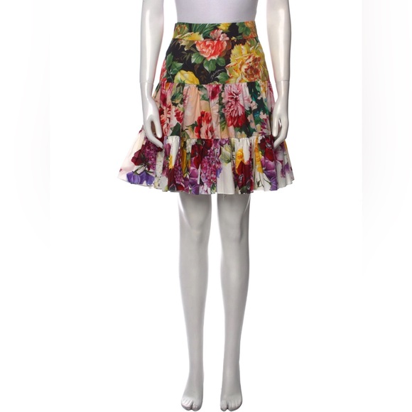 Dolce & Gabbana Pink Orange Yellow Red Skater Skirt - Picture 2 of 6